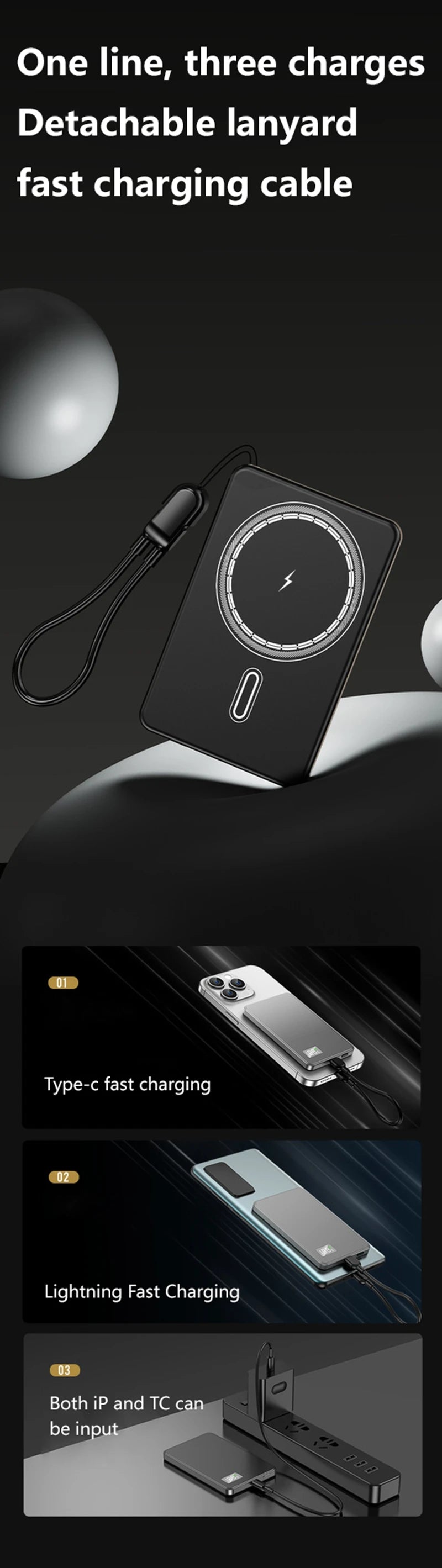 Xiaomi 50000mAh CCC Certification Thin Power Bank Ultra For Magnetic Wireless PD20W Fast Charging Portable Battery Display