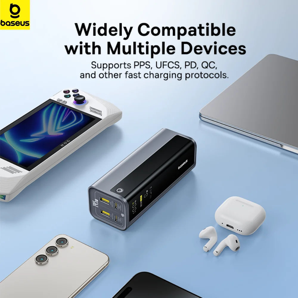 Baseus Power Bank 145W 20800mAh PD 100W Fast Charging with Smart Digital Display Portable External PowerBank for Laptop Phone