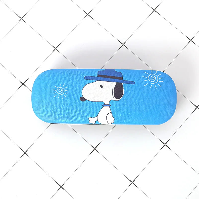 Snoopy Eyewear Case Cartoon Spectacle Case PU Leather Portable Anti-extrusion Eyeglass Storage Box Women Travel Glasses Boxes