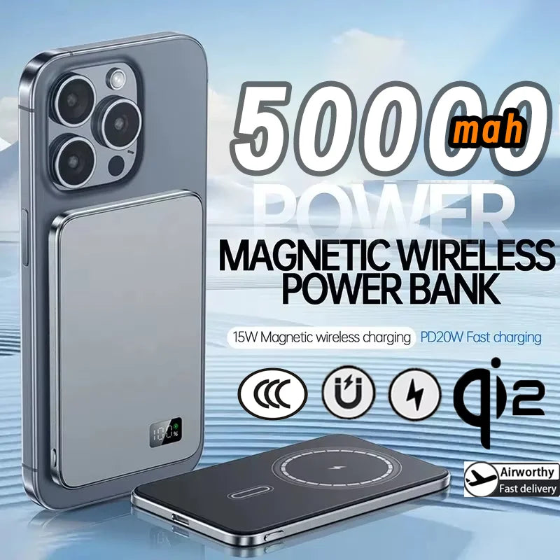 Xiaomi 50000mAh CCC Certification Thin Power Bank Ultra For Magnetic Wireless PD20W Fast Charging Portable Battery Display