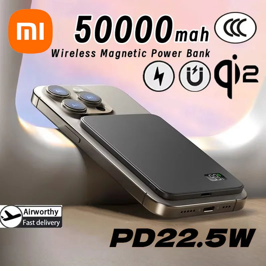 Xiaomi 50000mAh CCC Certification Thin Power Bank Ultra For Magnetic Wireless PD20W Fast Charging Portable Battery Display